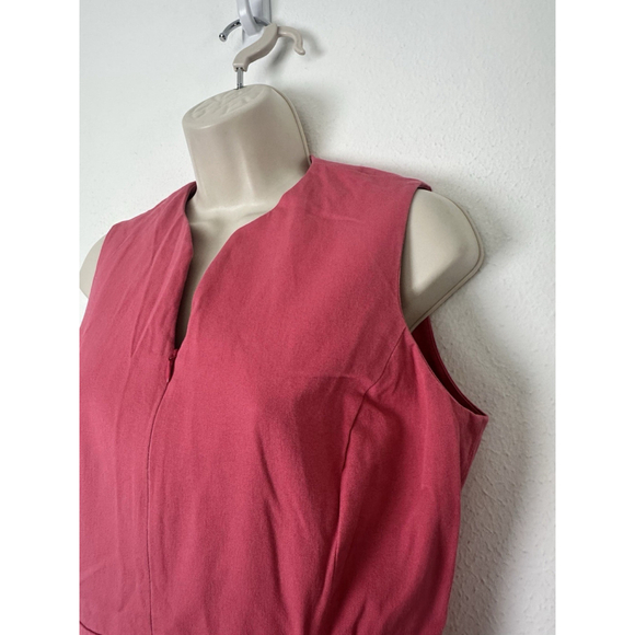 J. McLaughlin Hudson Mini Stretch Dress Size 6 Salmon Pink V-Neck Zip Sheath - Picture 11 of 12